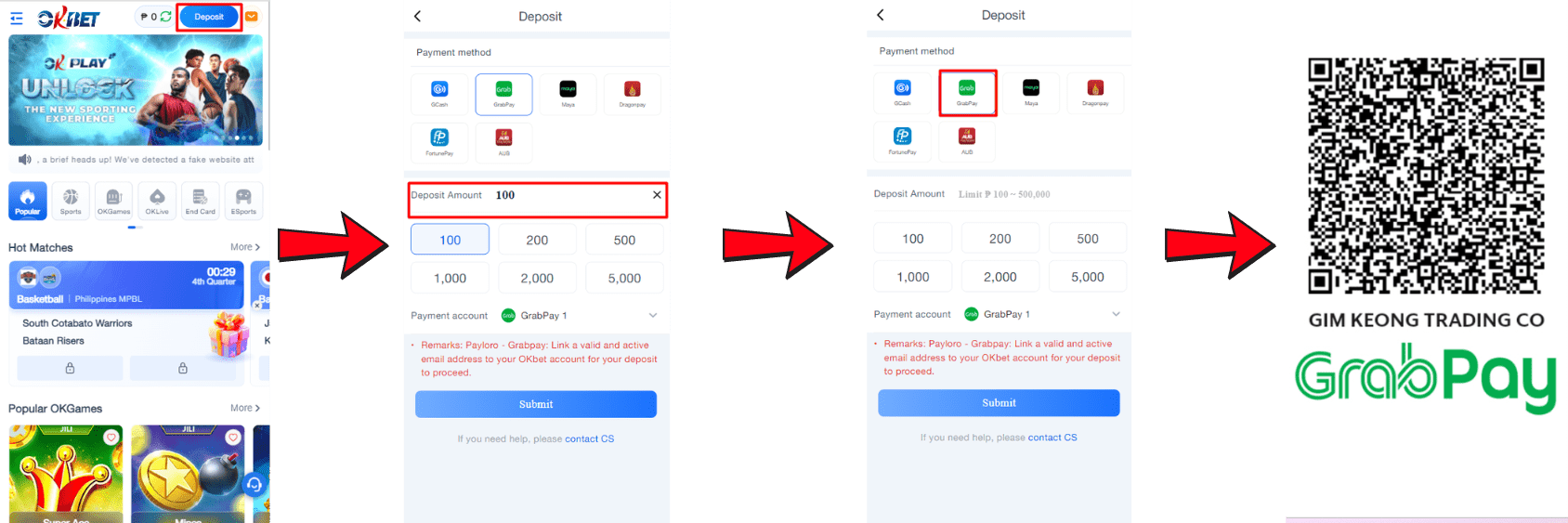 okbet deposit grabpay